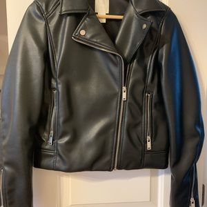 Black leather jacket